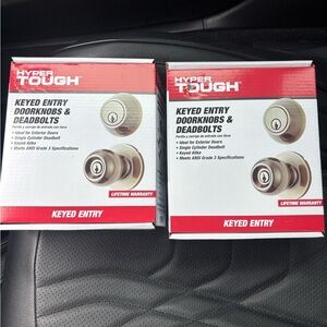Hyper Tough Keyed Entry Door Knobs & Deadbolts - Silver